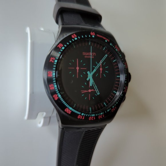 NEW Swatch Irony Mint in Dark Chronograph Men Watch YOB105 - Picture 7 of 10